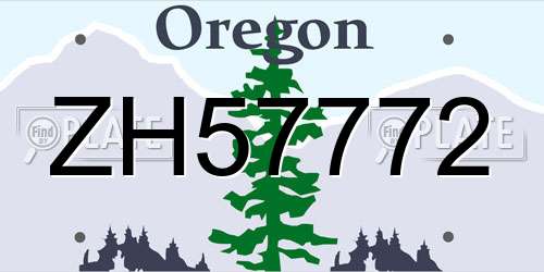 ZH57772 Oregon License Plate