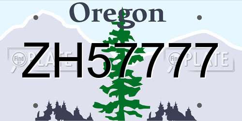 ZH57777 Oregon License Plate