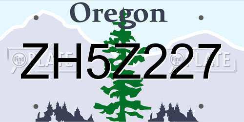 ZH5Z227 Oregon License Plate