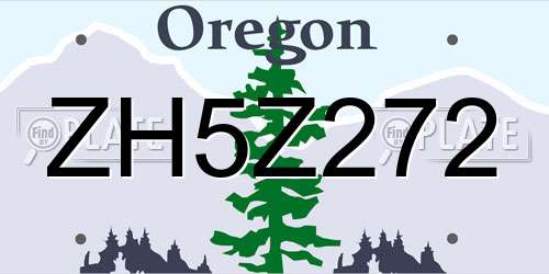 ZH5Z272 Oregon License Plate