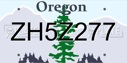 ZH5Z277 Oregon License Plate