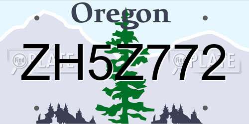 ZH5Z772 Oregon License Plate