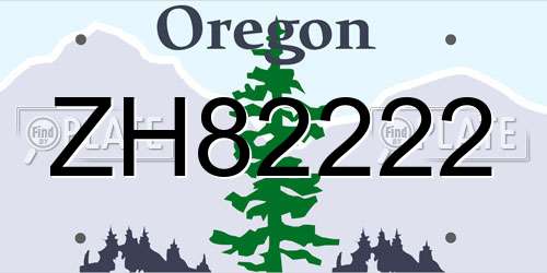 ZH82222 Oregon License Plate