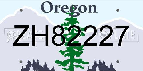 ZH82227 Oregon License Plate