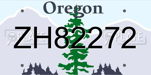 ZH82272 Oregon License Plate