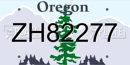 ZH82277 Oregon License Plate