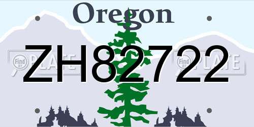 ZH82722 Oregon License Plate