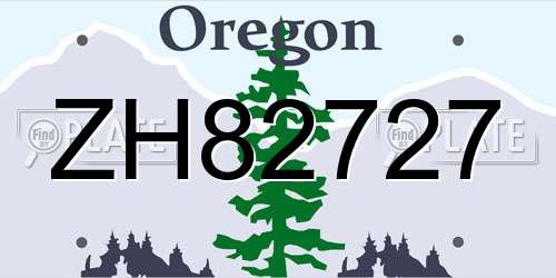 ZH82727 Oregon License Plate