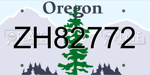 ZH82772 Oregon License Plate
