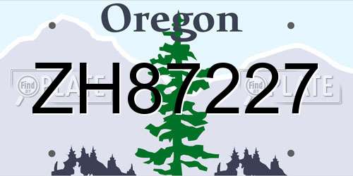 ZH87227 Oregon License Plate