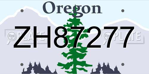 ZH87277 Oregon License Plate