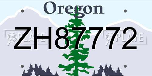 ZH87772 Oregon License Plate