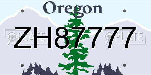 ZH87777 Oregon License Plate