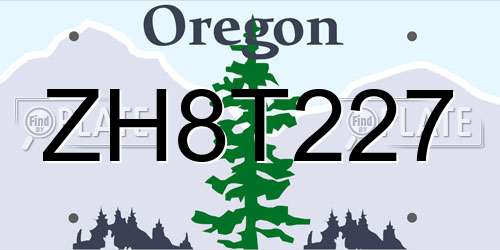 ZH8T227 Oregon License Plate