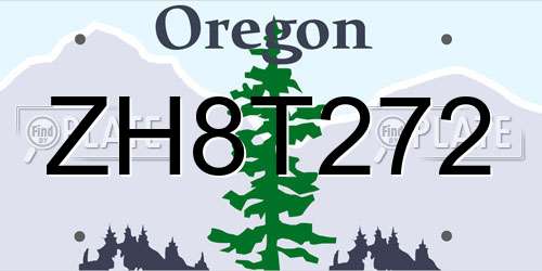 ZH8T272 Oregon License Plate