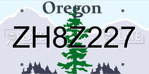ZH8Z227 Oregon License Plate