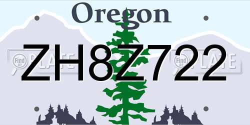 ZH8Z722 Oregon License Plate