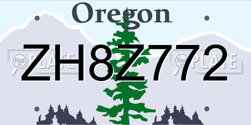 ZH8Z772 Oregon License Plate