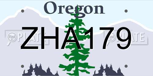 ZHA179 Oregon License Plate
