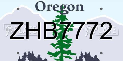 ZHB7772 Oregon License Plate