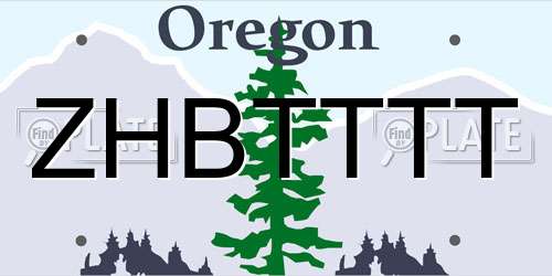 ZHBTTTT Oregon License Plate