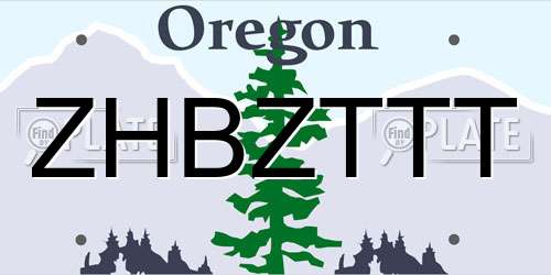 ZHBZTTT Oregon License Plate