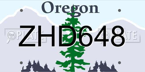 ZHD648 Oregon License Plate