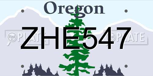 ZHE547 Oregon License Plate