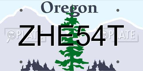ZHE54T Oregon License Plate