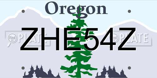 ZHE54Z Oregon License Plate
