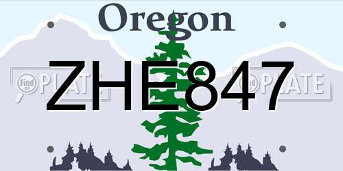 ZHE847 Oregon License Plate