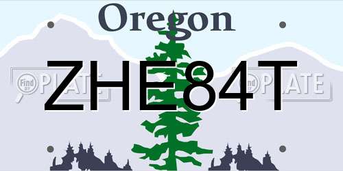ZHE84T Oregon License Plate