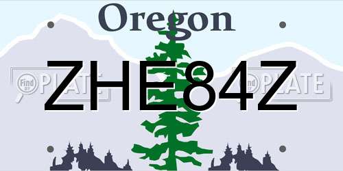 ZHE84Z Oregon License Plate