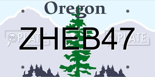 ZHEB47 Oregon License Plate