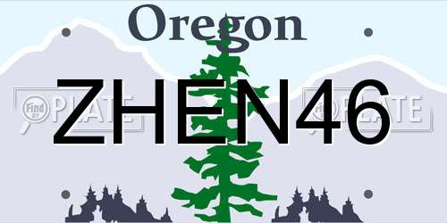 ZHEN46 Oregon License Plate