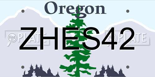 ZHES42 Oregon License Plate