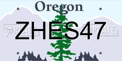 ZHES47 Oregon License Plate