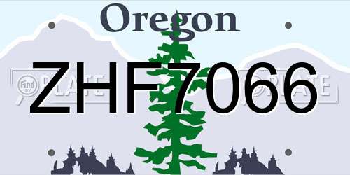 ZHF7066 Oregon License Plate