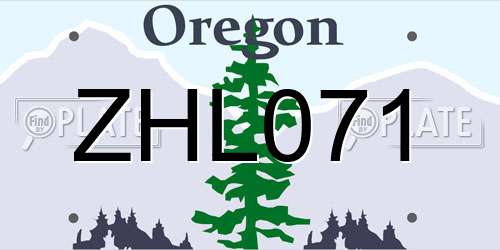 ZHL071 Oregon License Plate