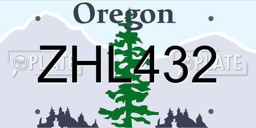 ZHL432 Oregon License Plate