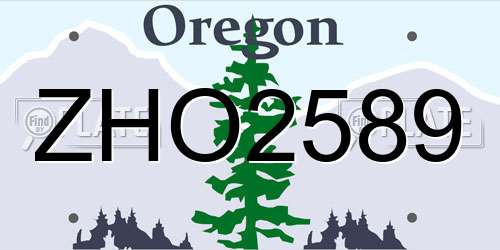 ZHO2589 Oregon License Plate