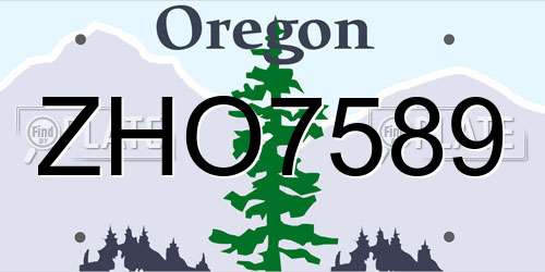 ZHO7589 Oregon License Plate