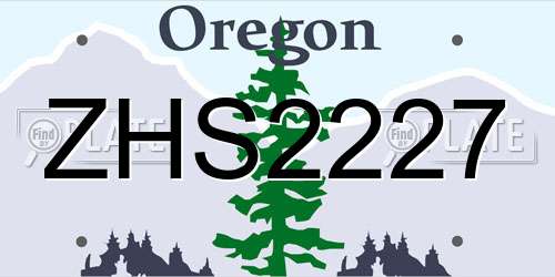 ZHS2227 Oregon License Plate