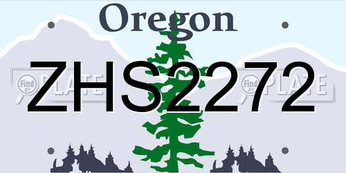 ZHS2272 Oregon License Plate