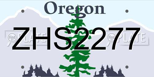 ZHS2277 Oregon License Plate