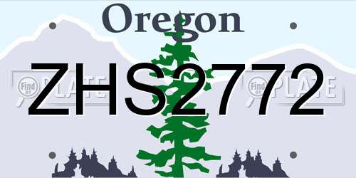 ZHS2772 Oregon License Plate