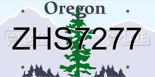 ZHS7277 Oregon License Plate