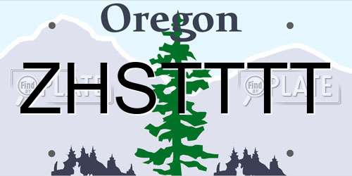 ZHSTTTT Oregon License Plate