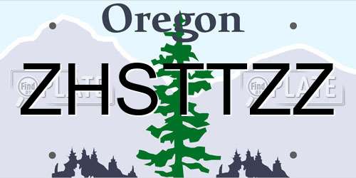 ZHSTTZZ Oregon License Plate