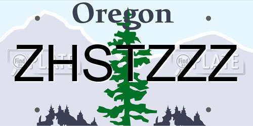 ZHSTZZZ Oregon License Plate